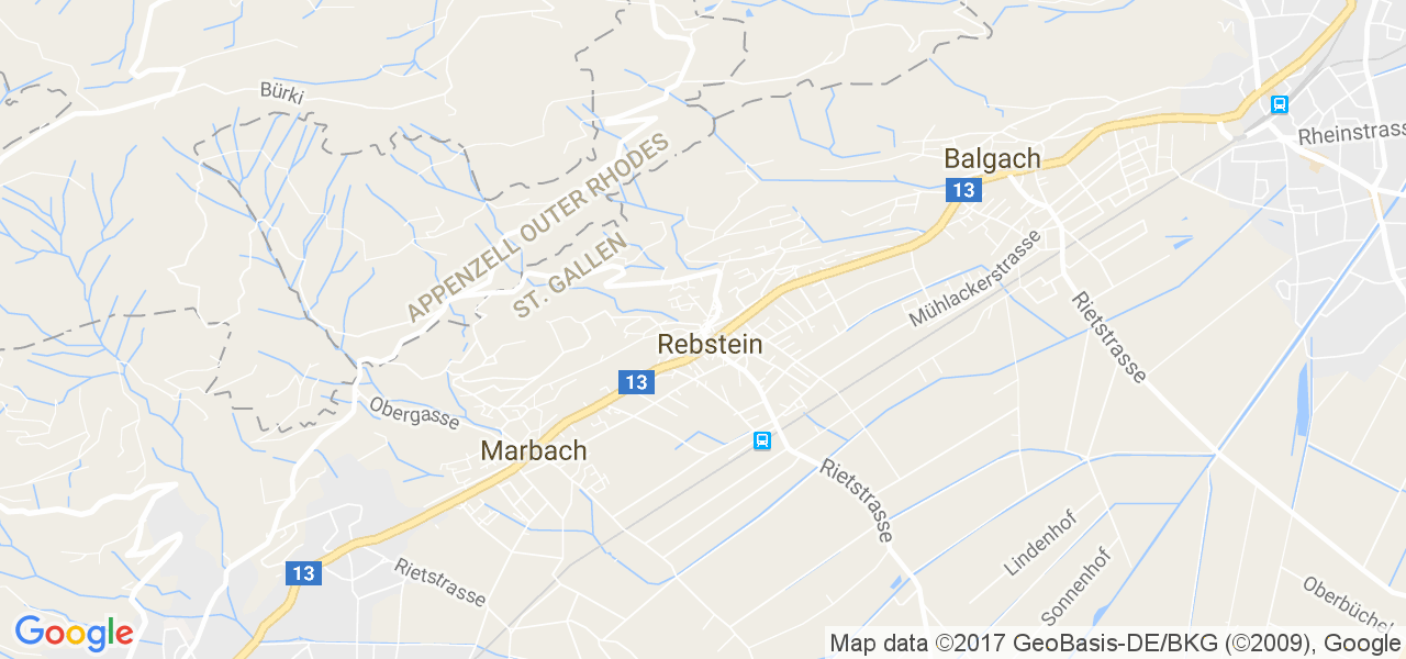 map de la ville de Rebstein