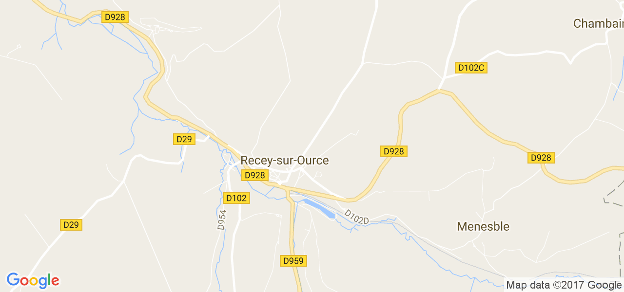 map de la ville de Recey-sur-Ource