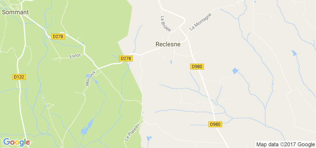 map de la ville de Reclesne