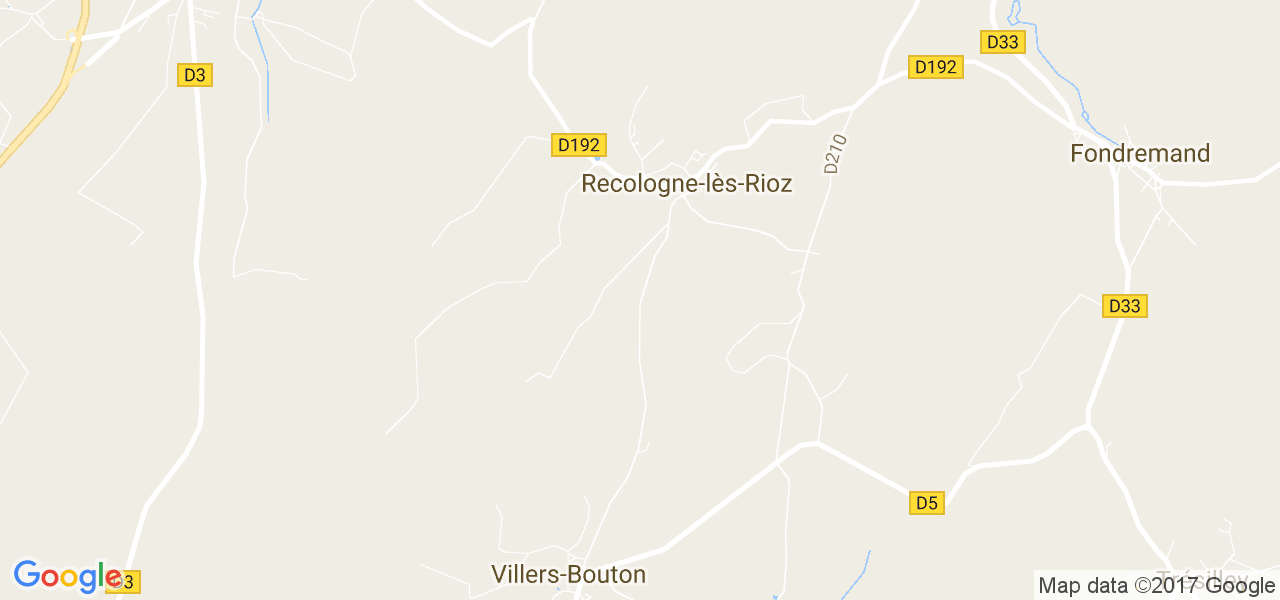 map de la ville de Recologne-lès-Rioz