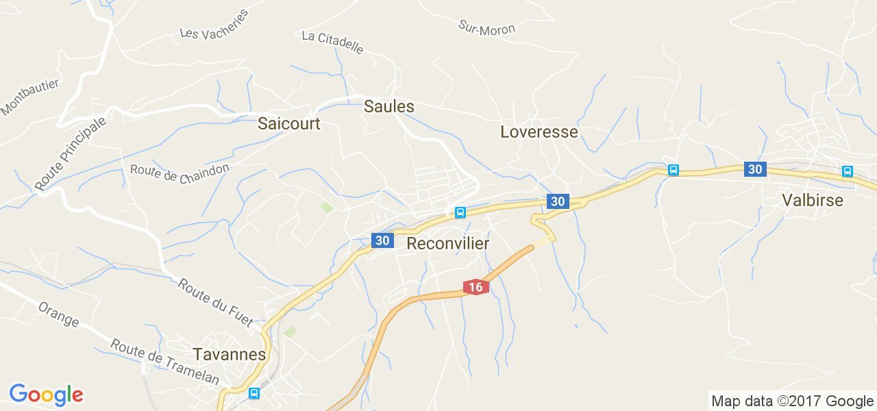 map de la ville de Reconvilier