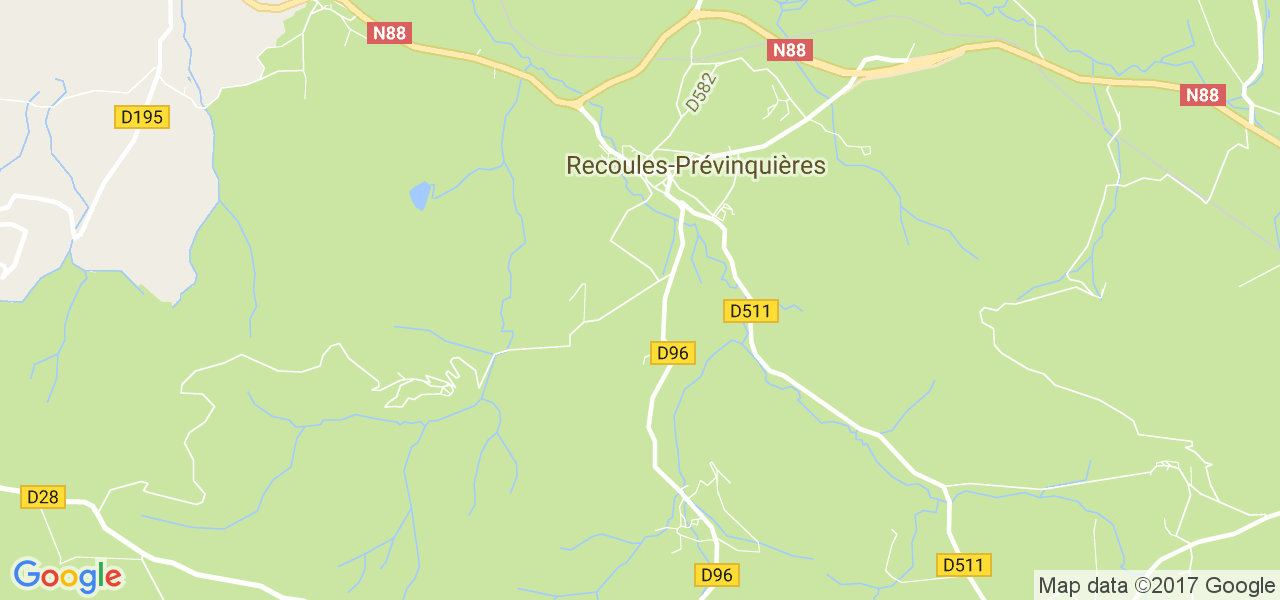 map de la ville de Recoules-Prévinquières