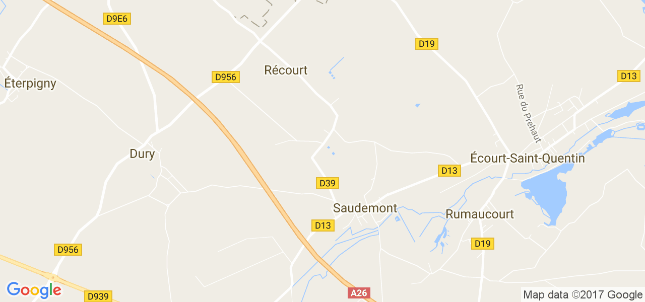 map de la ville de Récourt