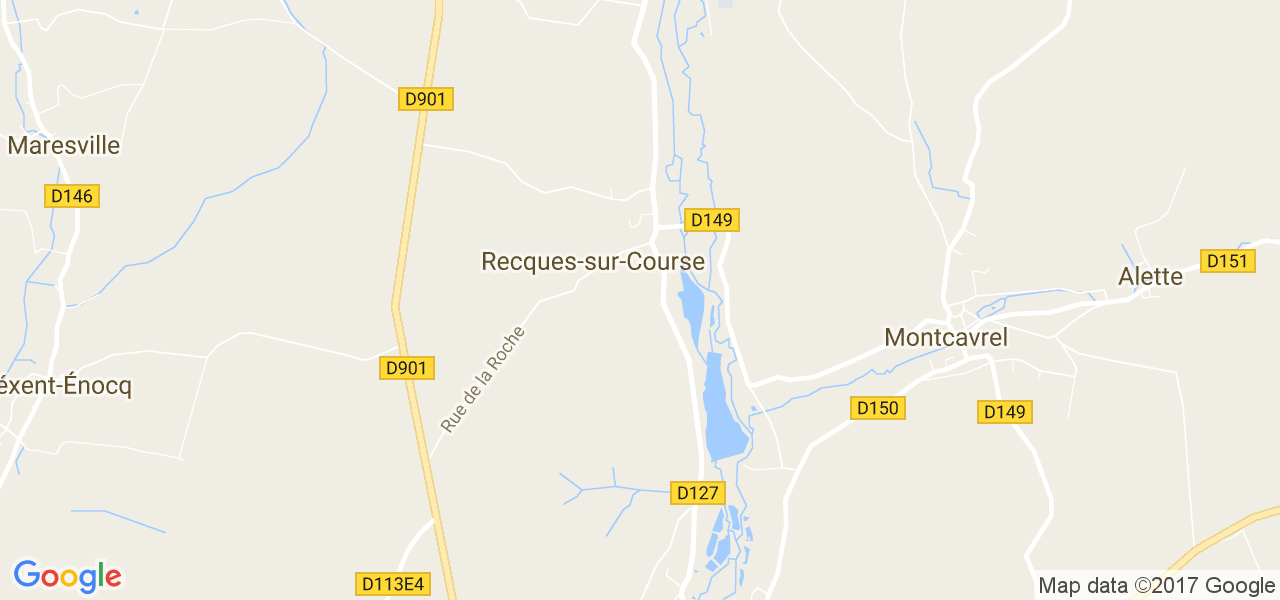 map de la ville de Recques-sur-Course