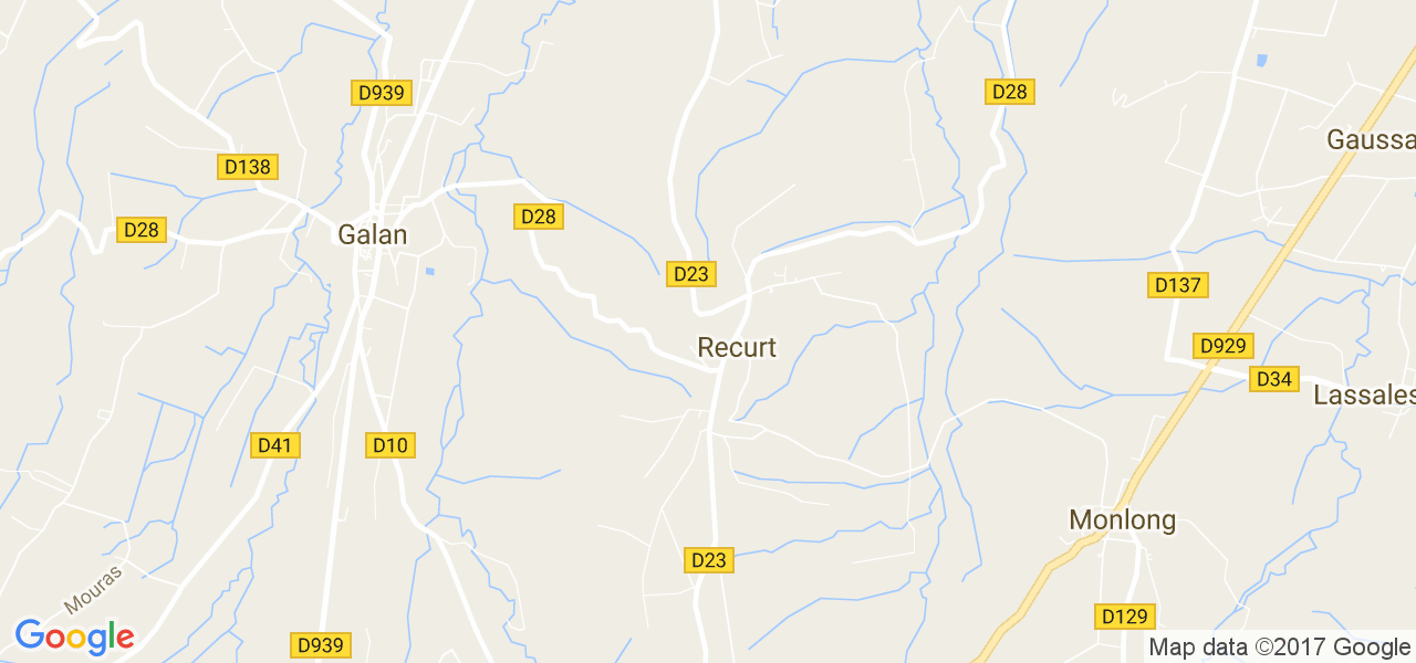 map de la ville de Recurt