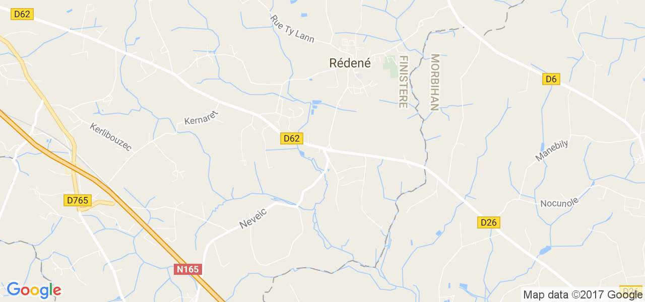 map de la ville de Rédené