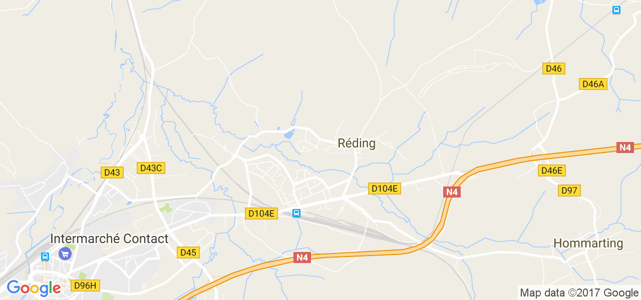 map de la ville de Réding