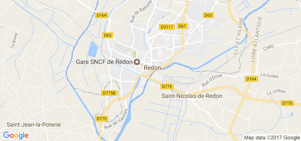 map de la ville de Redon