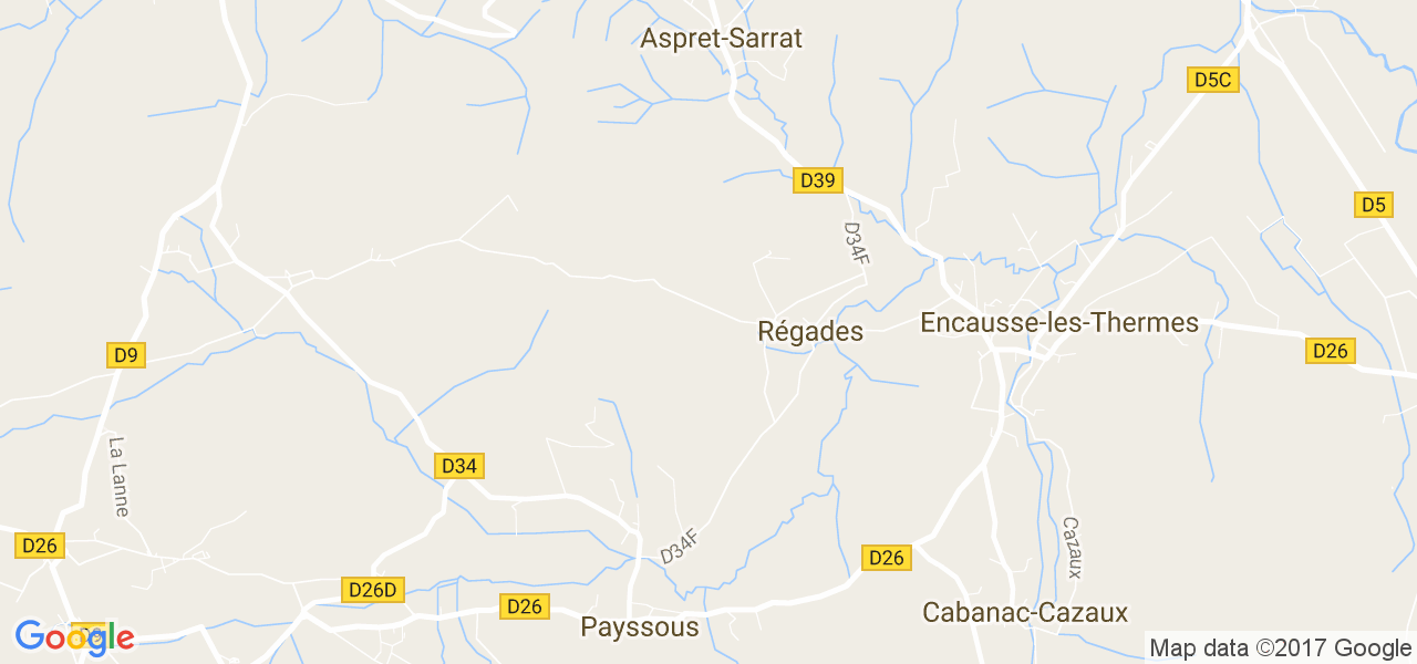 map de la ville de Régades