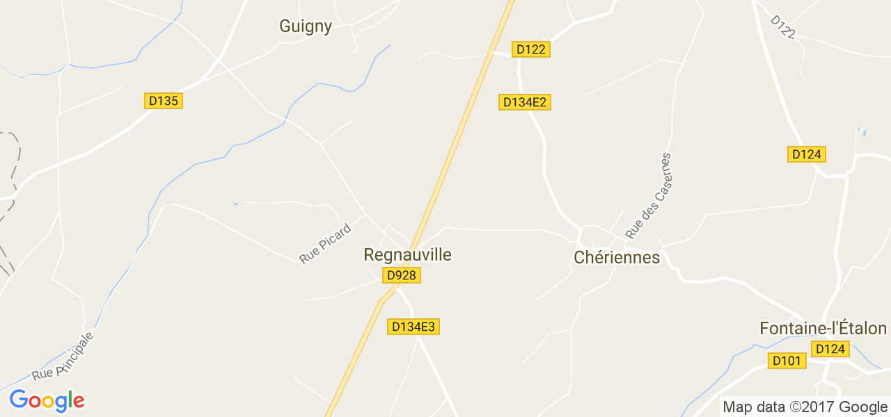 map de la ville de Regnauville