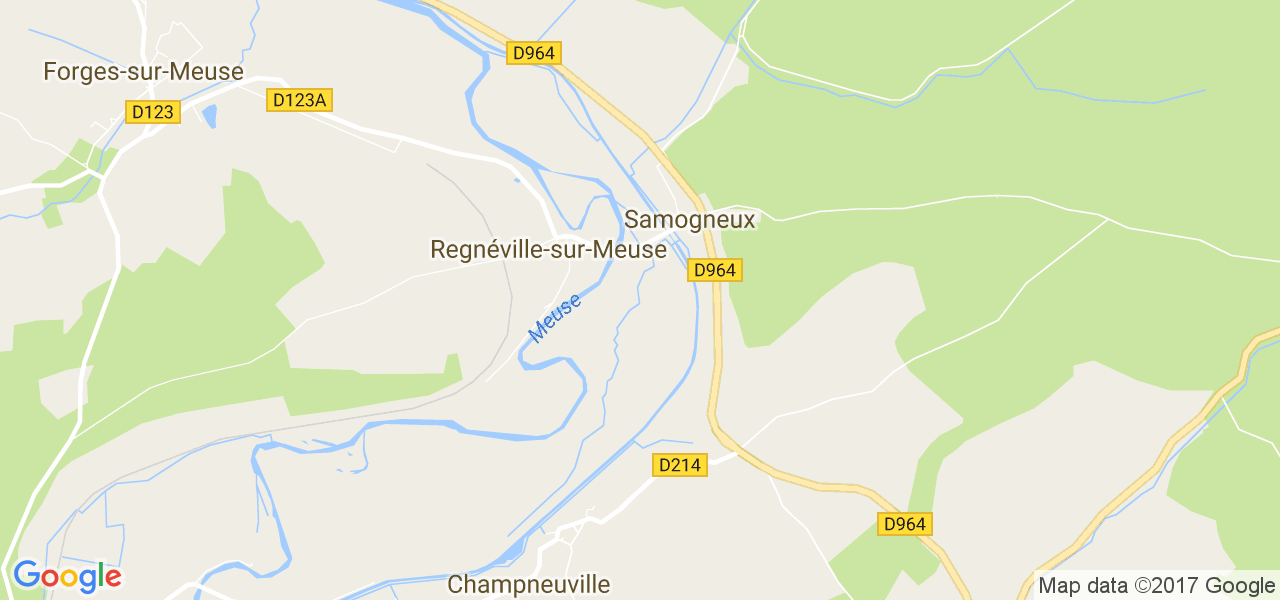 map de la ville de Regnéville-sur-Meuse