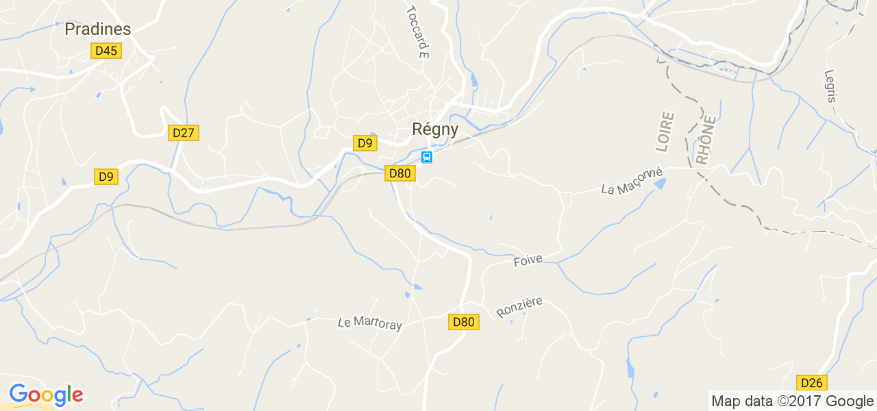 map de la ville de Regny