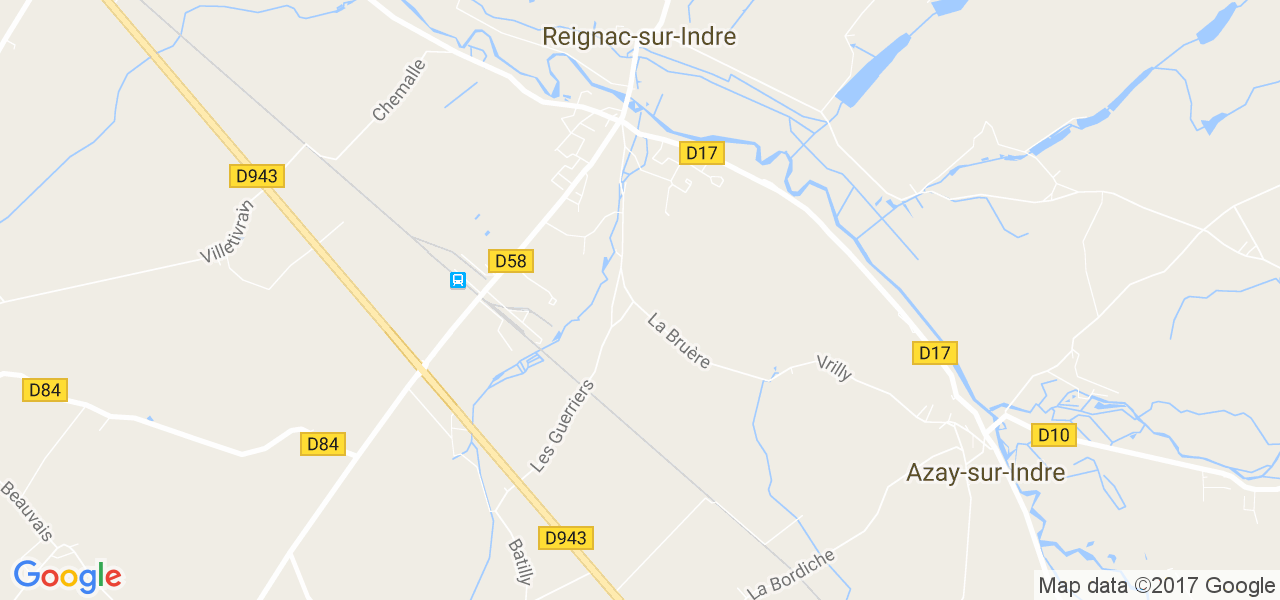 map de la ville de Reignac-sur-Indre