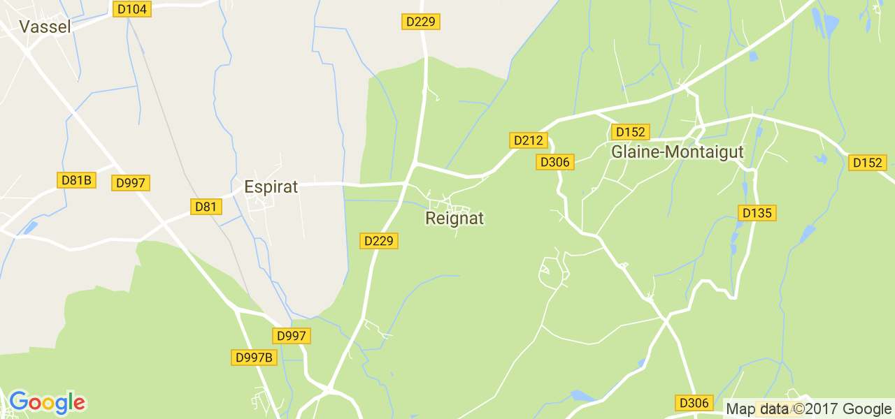 map de la ville de Reignat