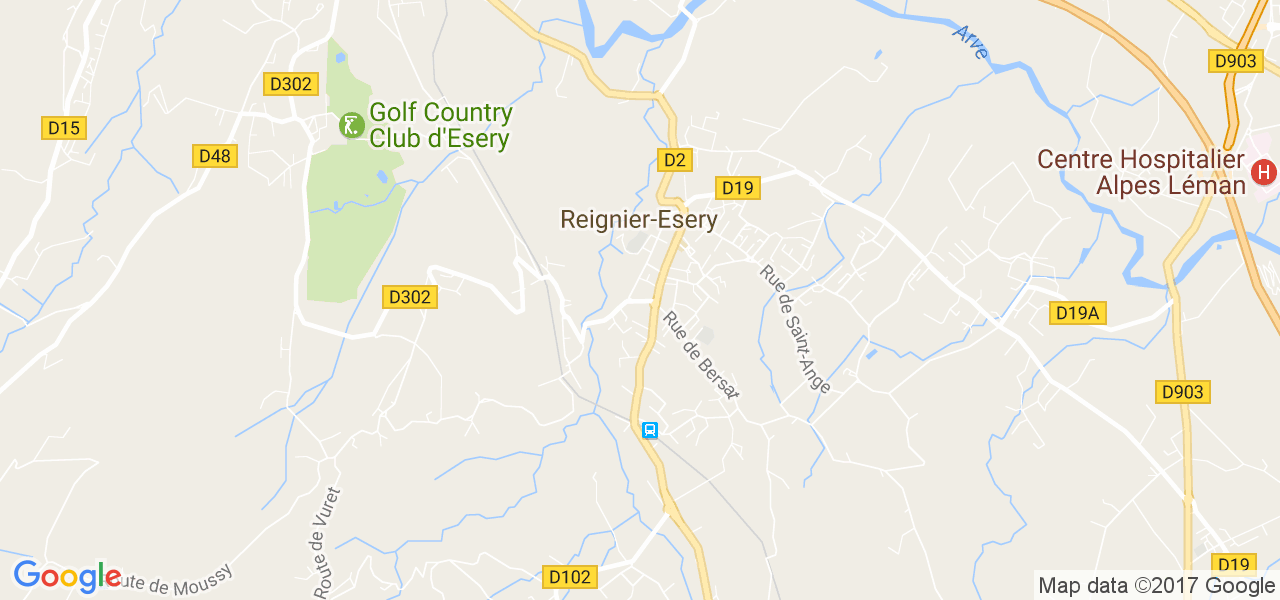 map de la ville de Reignier-Ésery