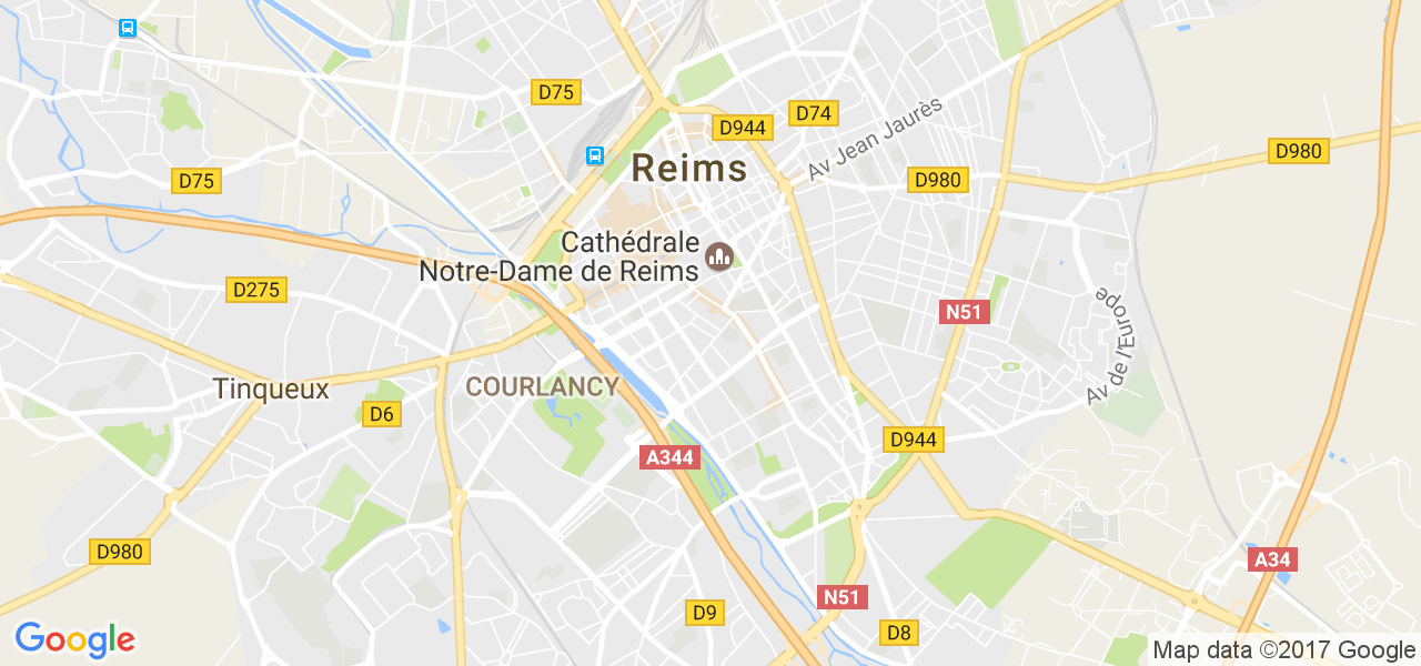 map de la ville de Reims