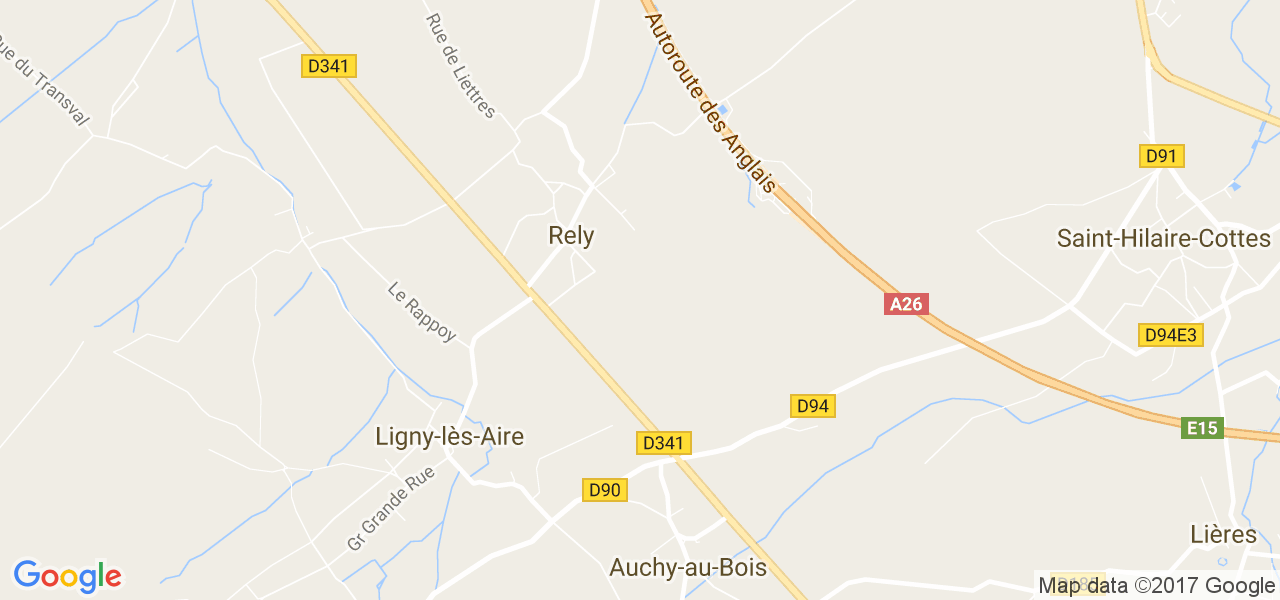 map de la ville de Rely