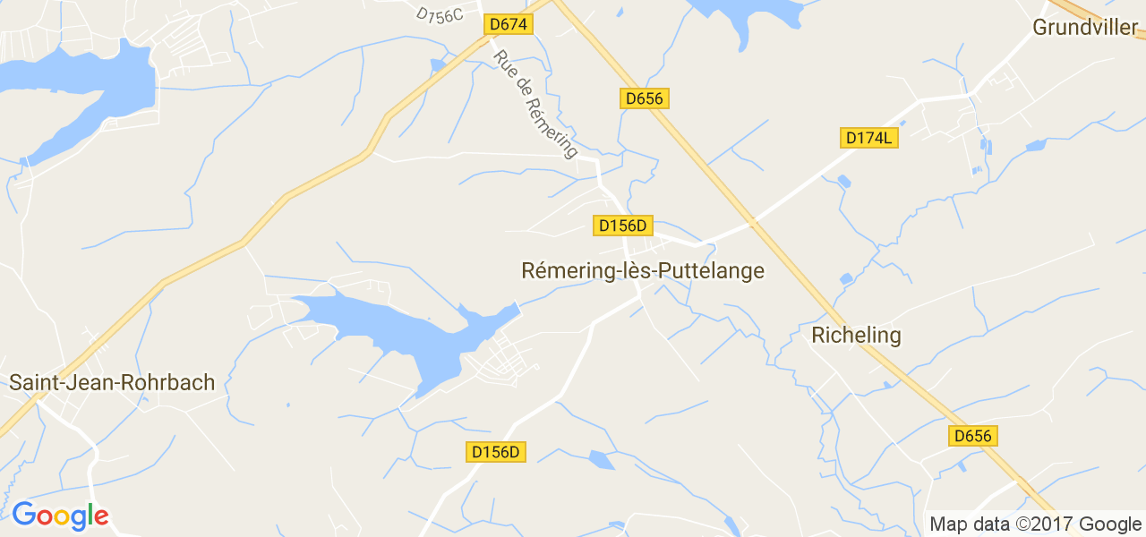 map de la ville de Rémering-lès-Puttelange