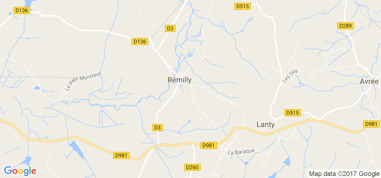 map de la ville de Rémilly