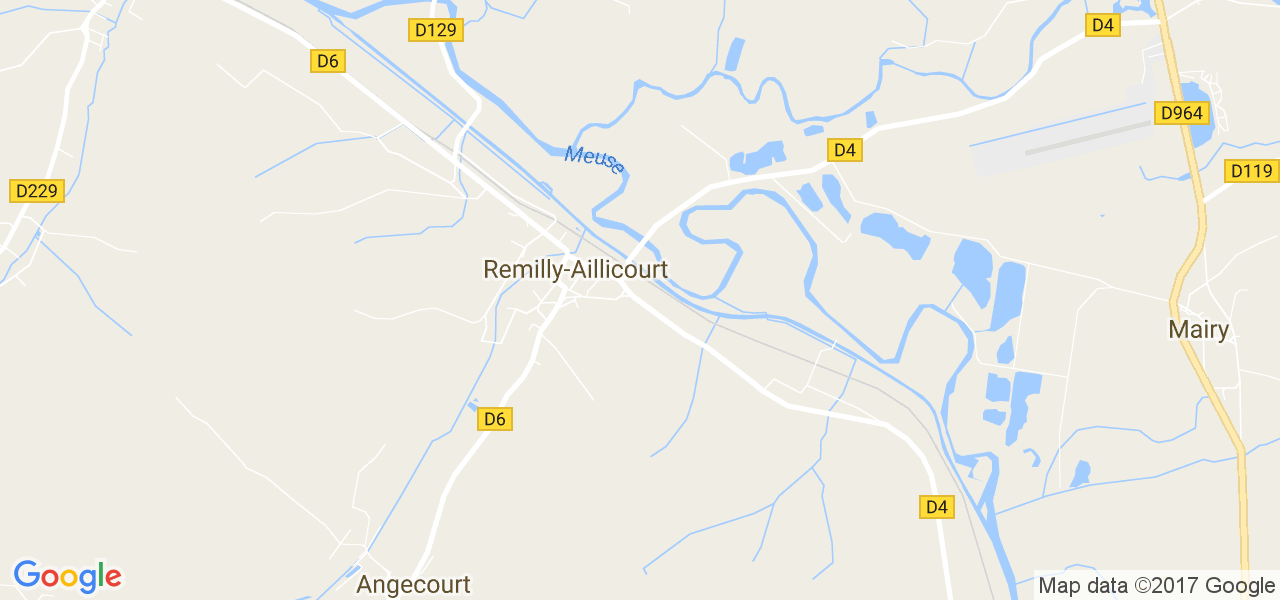 map de la ville de Remilly-Aillicourt