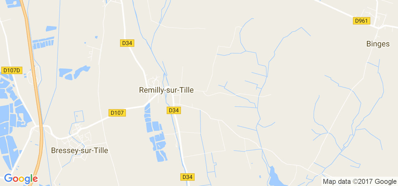 map de la ville de Remilly-sur-Tille