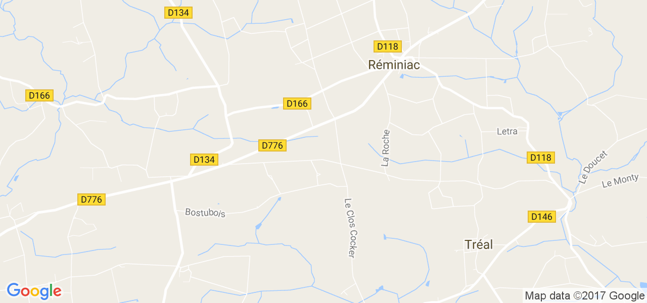 map de la ville de Réminiac