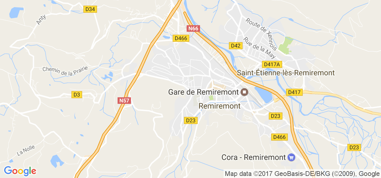 map de la ville de Remiremont
