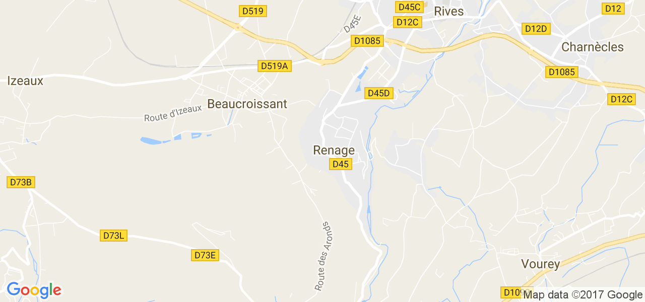 map de la ville de Renage