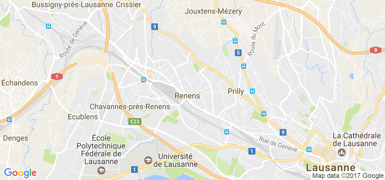 map de la ville de Renens