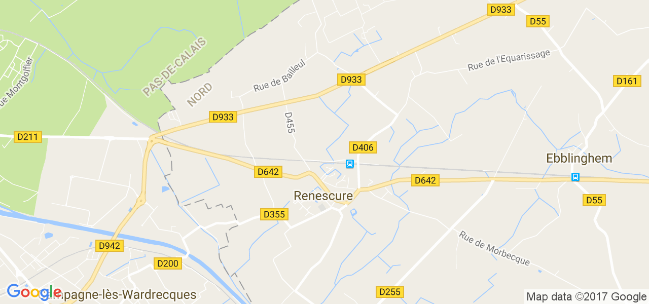 map de la ville de Renescure