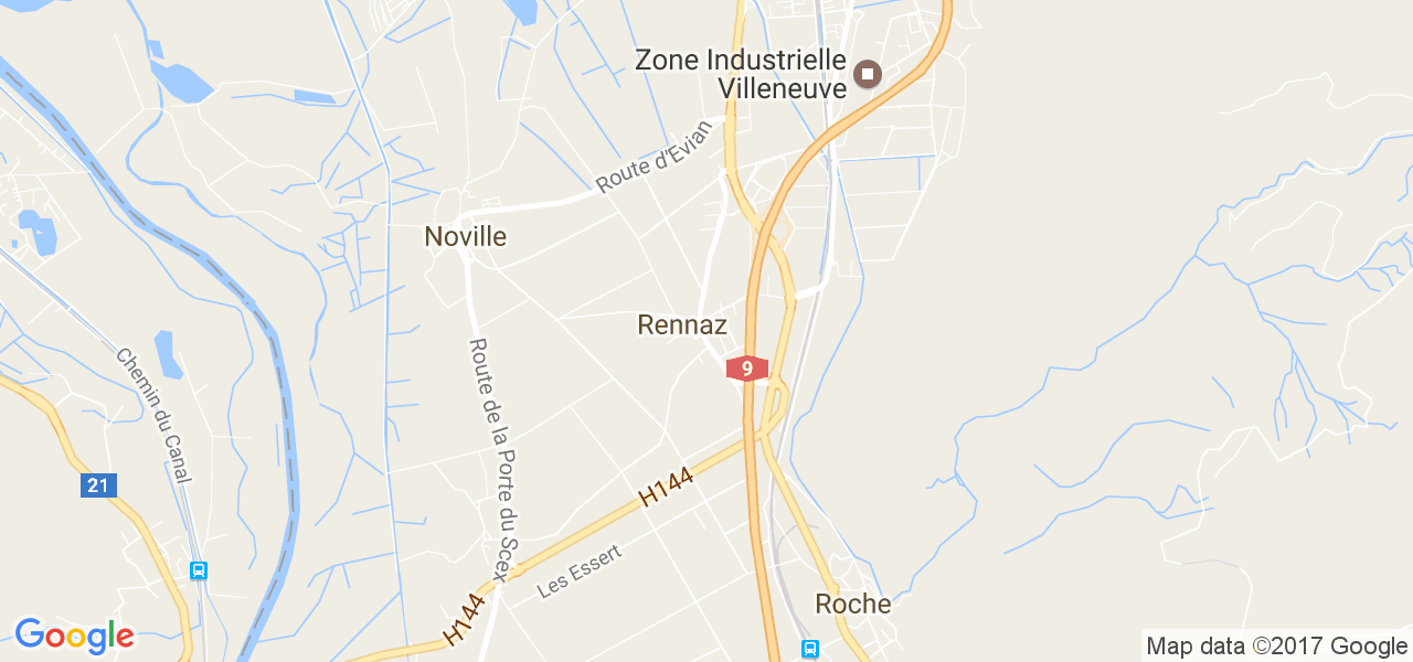 map de la ville de Rennaz