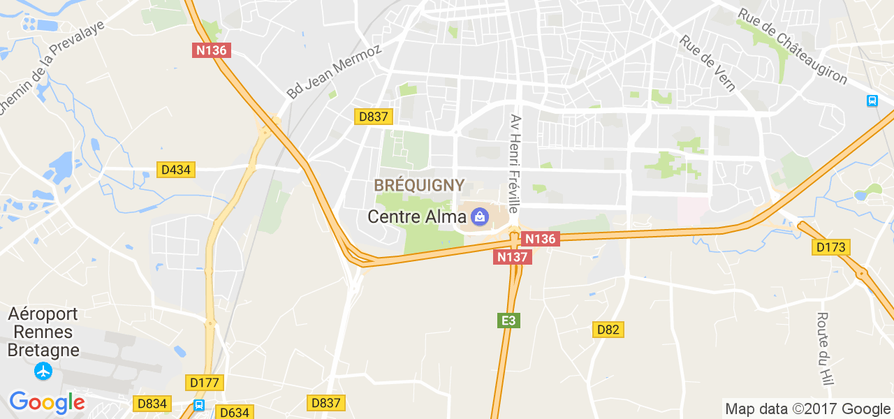 map de la ville de Rennes