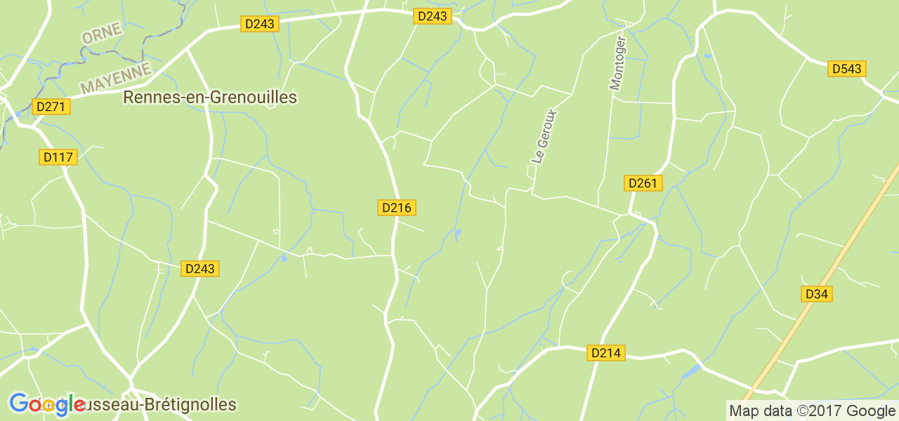 map de la ville de Rennes-en-Grenouilles