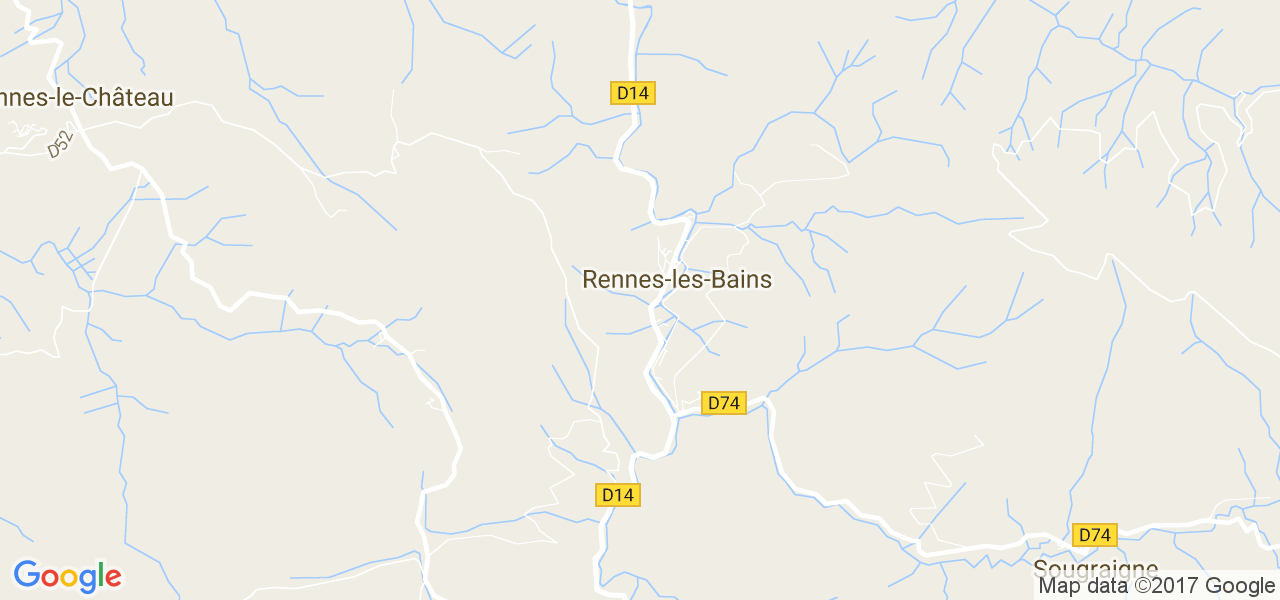 map de la ville de Rennes-les-Bains