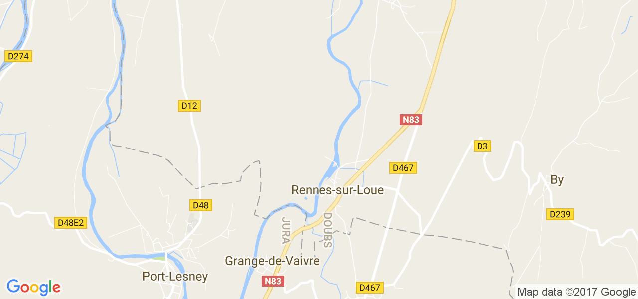 map de la ville de Rennes-sur-Loue