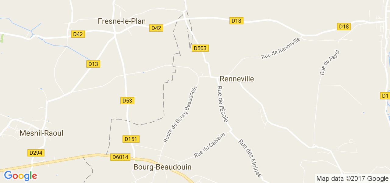 map de la ville de Renneville