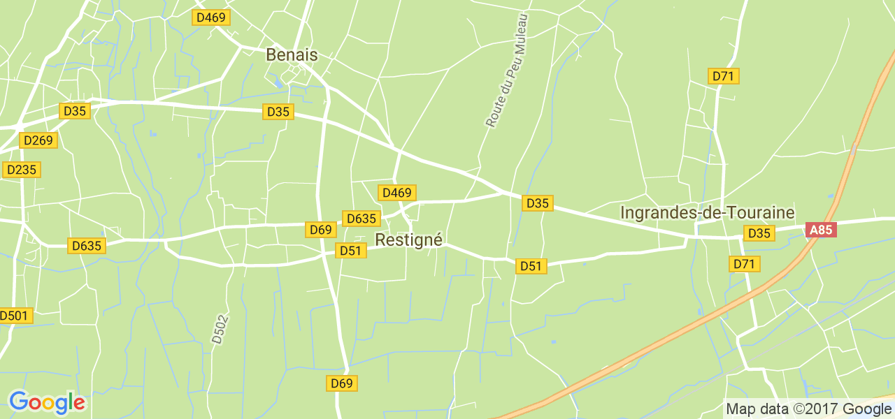 map de la ville de Restigné