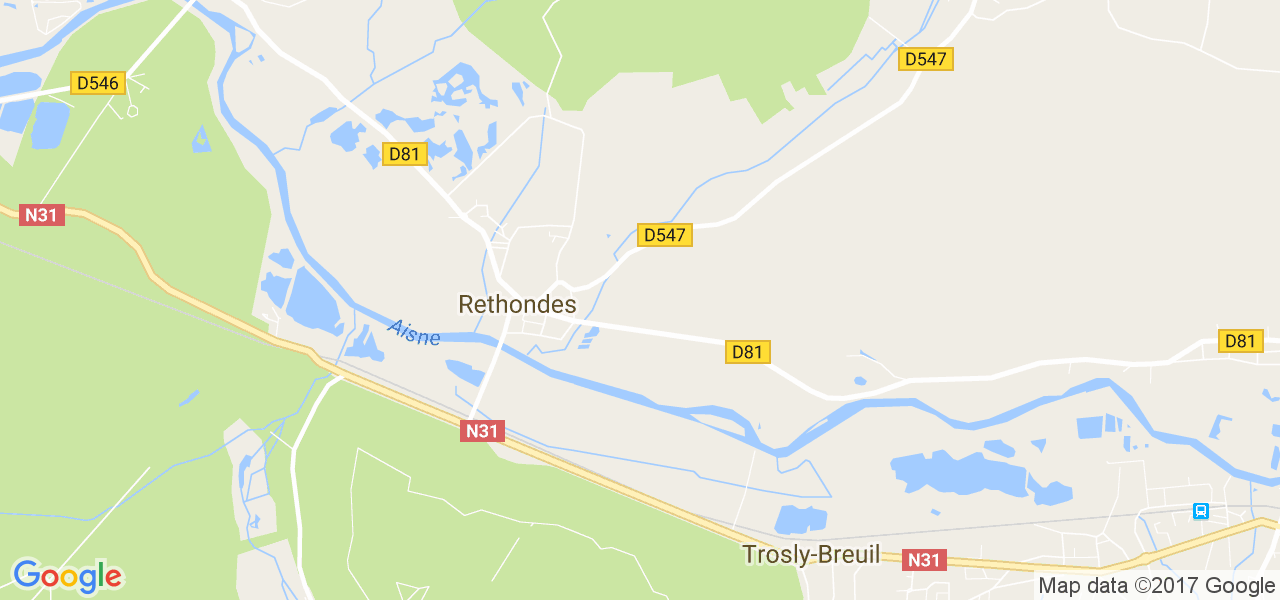 map de la ville de Rethondes