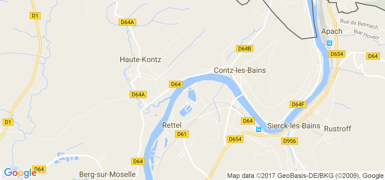 map de la ville de Rettel