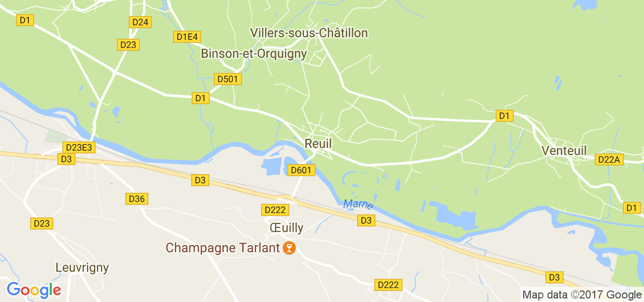 map de la ville de Reuil