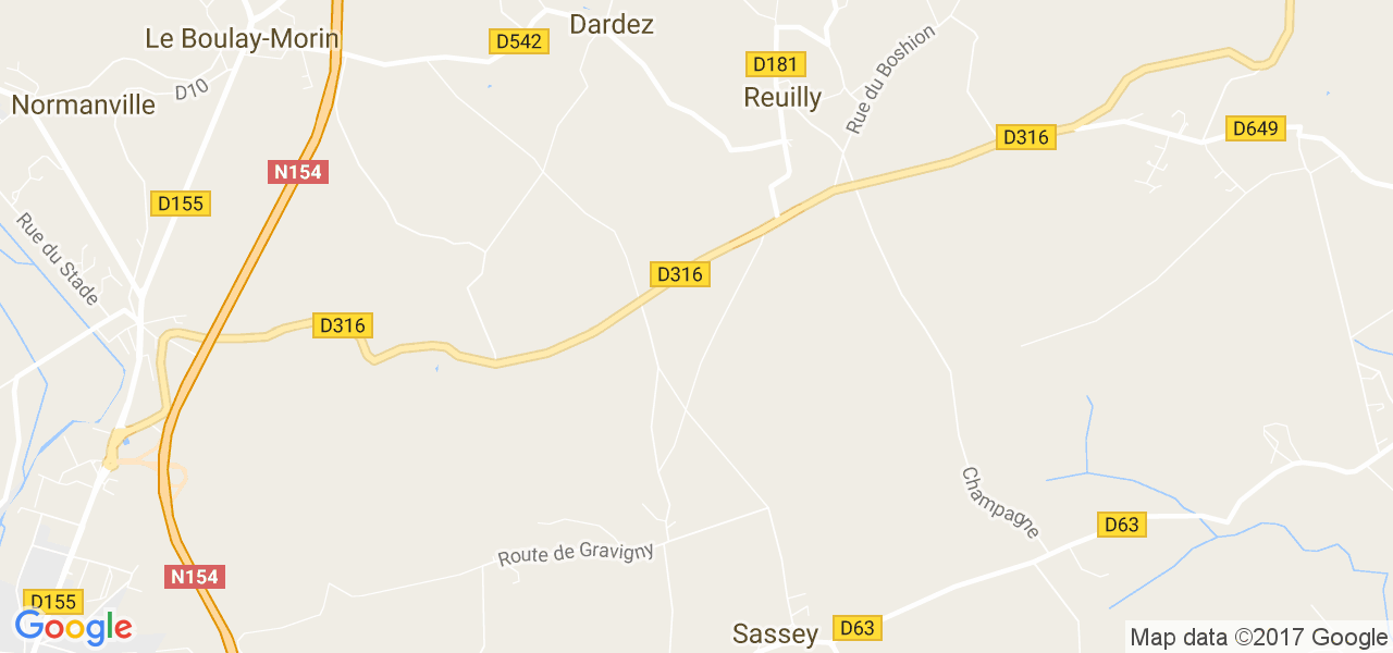 map de la ville de Reuilly