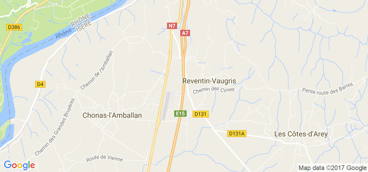 map de la ville de Reventin-Vaugris