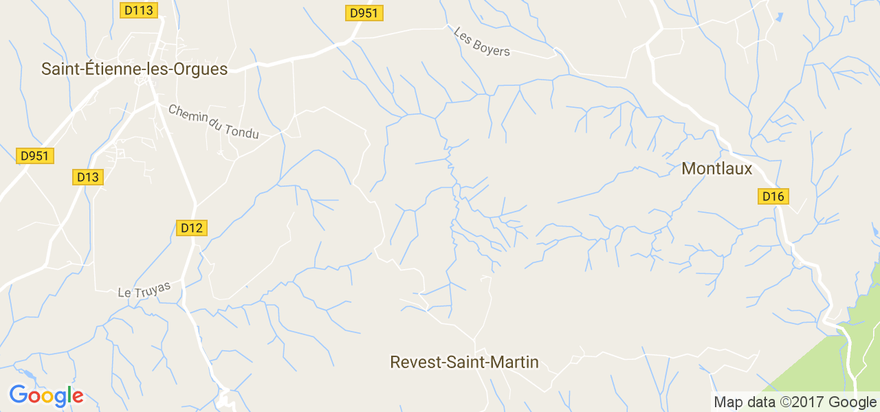 map de la ville de Revest-Saint-Martin