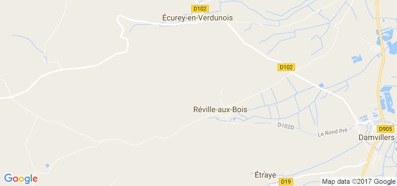 map de la ville de Réville-aux-Bois