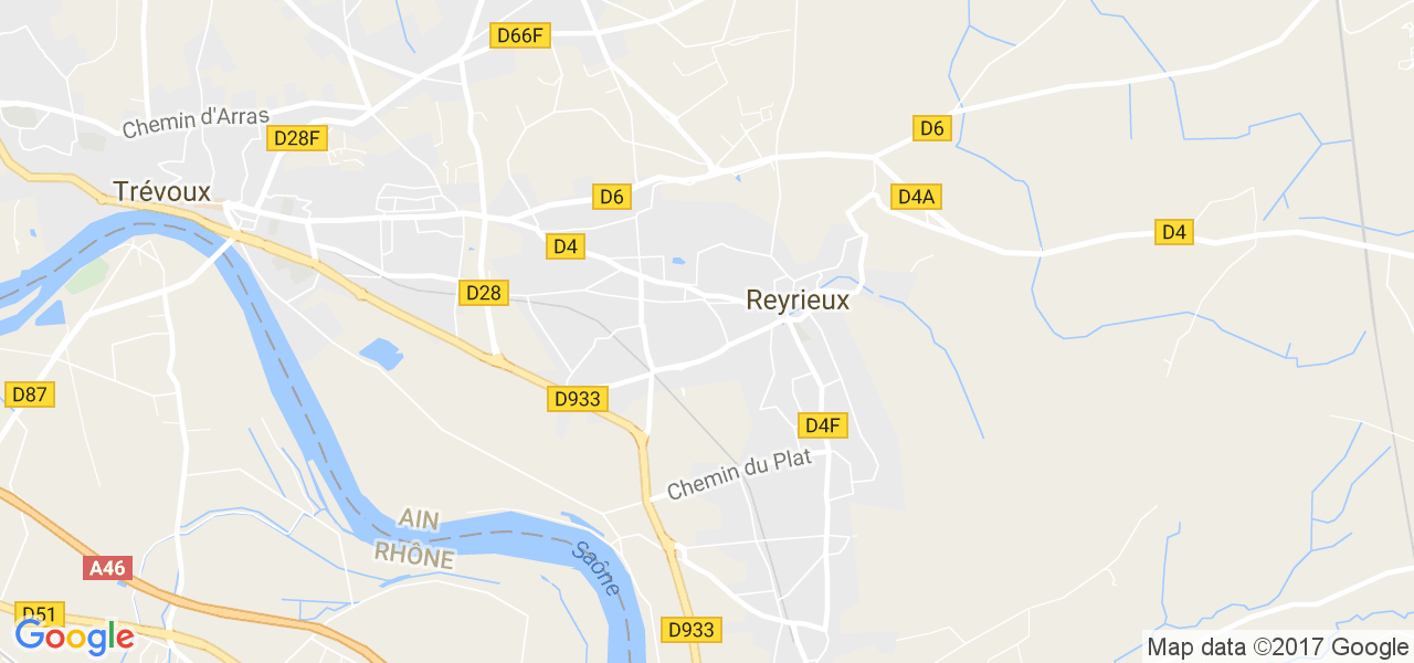 map de la ville de Reyrieux