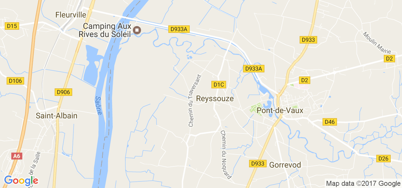 map de la ville de Reyssouze