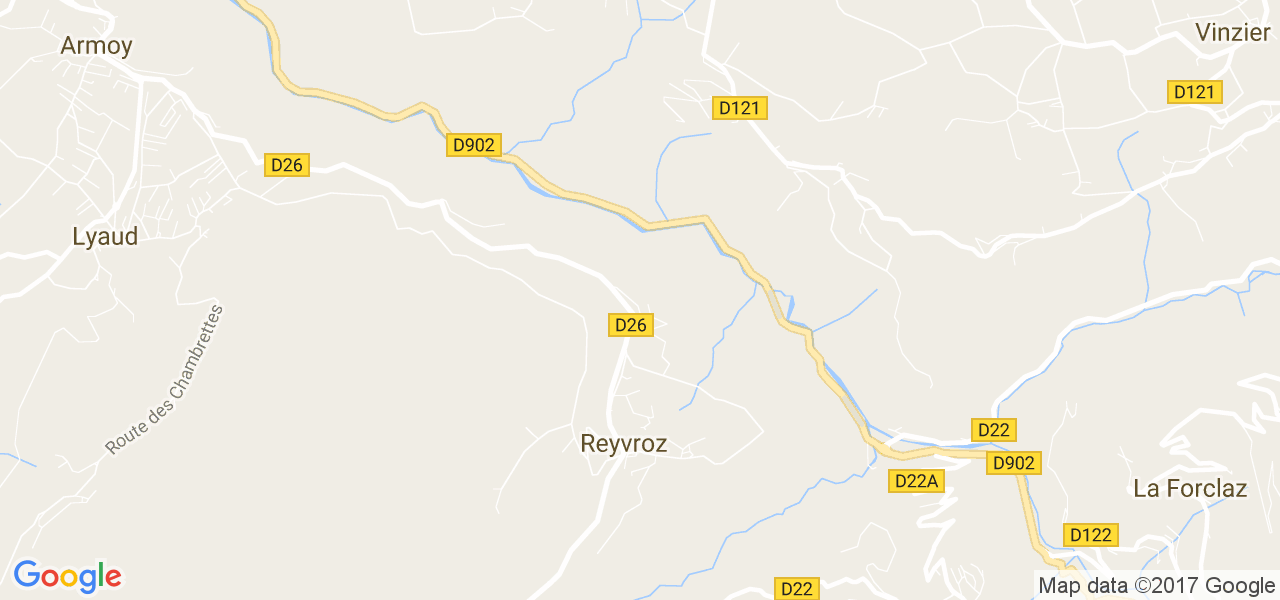 map de la ville de Reyvroz