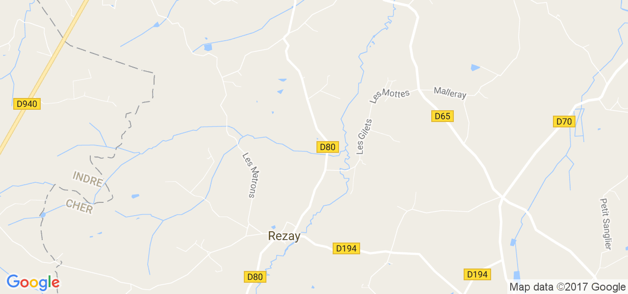 map de la ville de Rezay