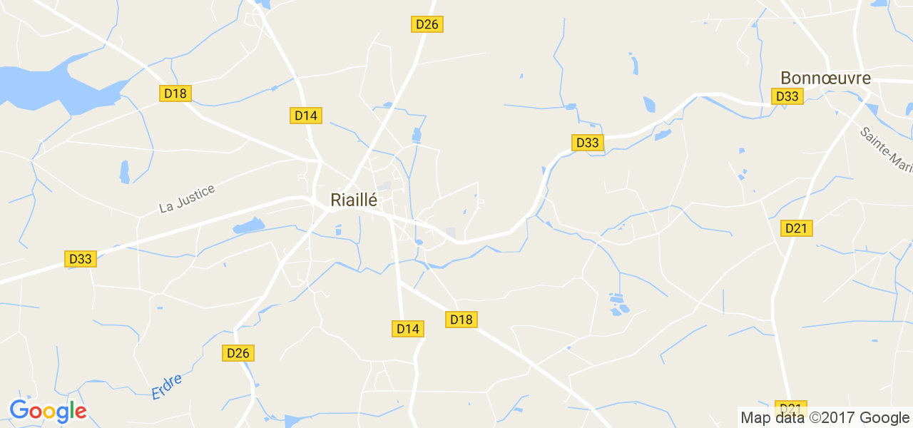 map de la ville de Riaillé