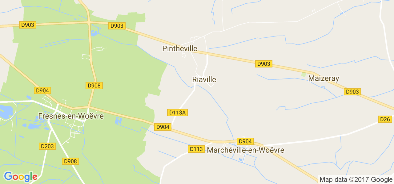 map de la ville de Riaville